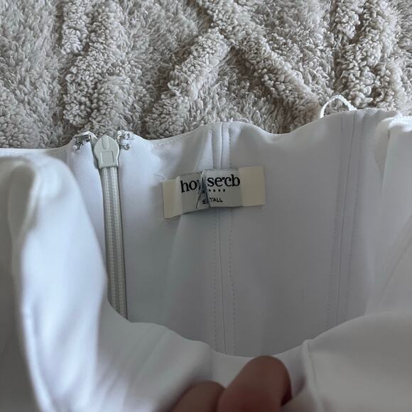 House of CB Emmanuela White Strapless Pleated Mini Dress Size S (Taller length) - Picture 6 of 8